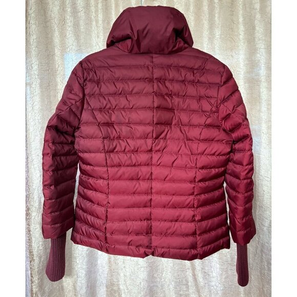 Marc New York Burgundy Down Filled Quilted Puffer Coat Women's Large Luxury - Picture 2 of 12
